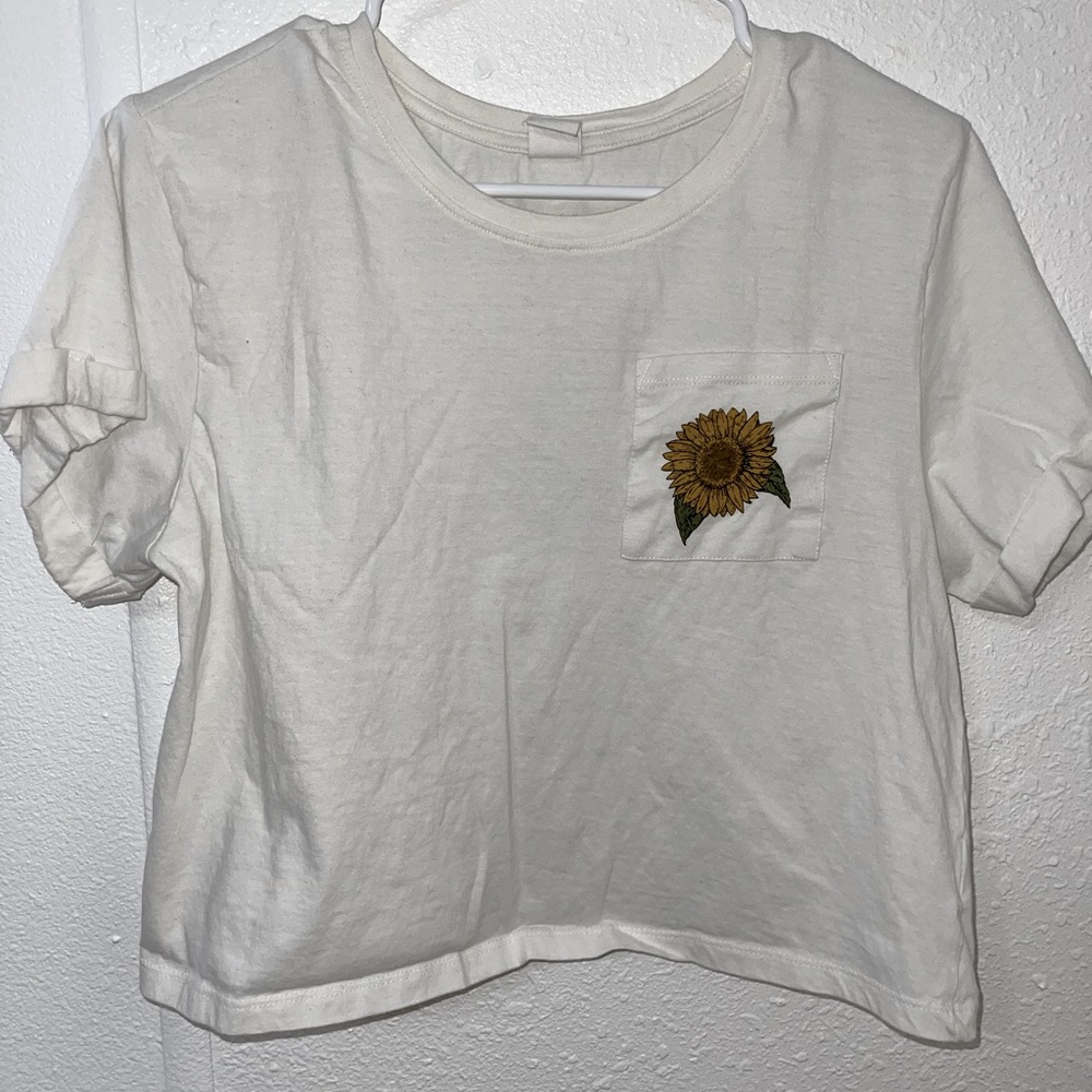 Sunflower and skeleton crop top